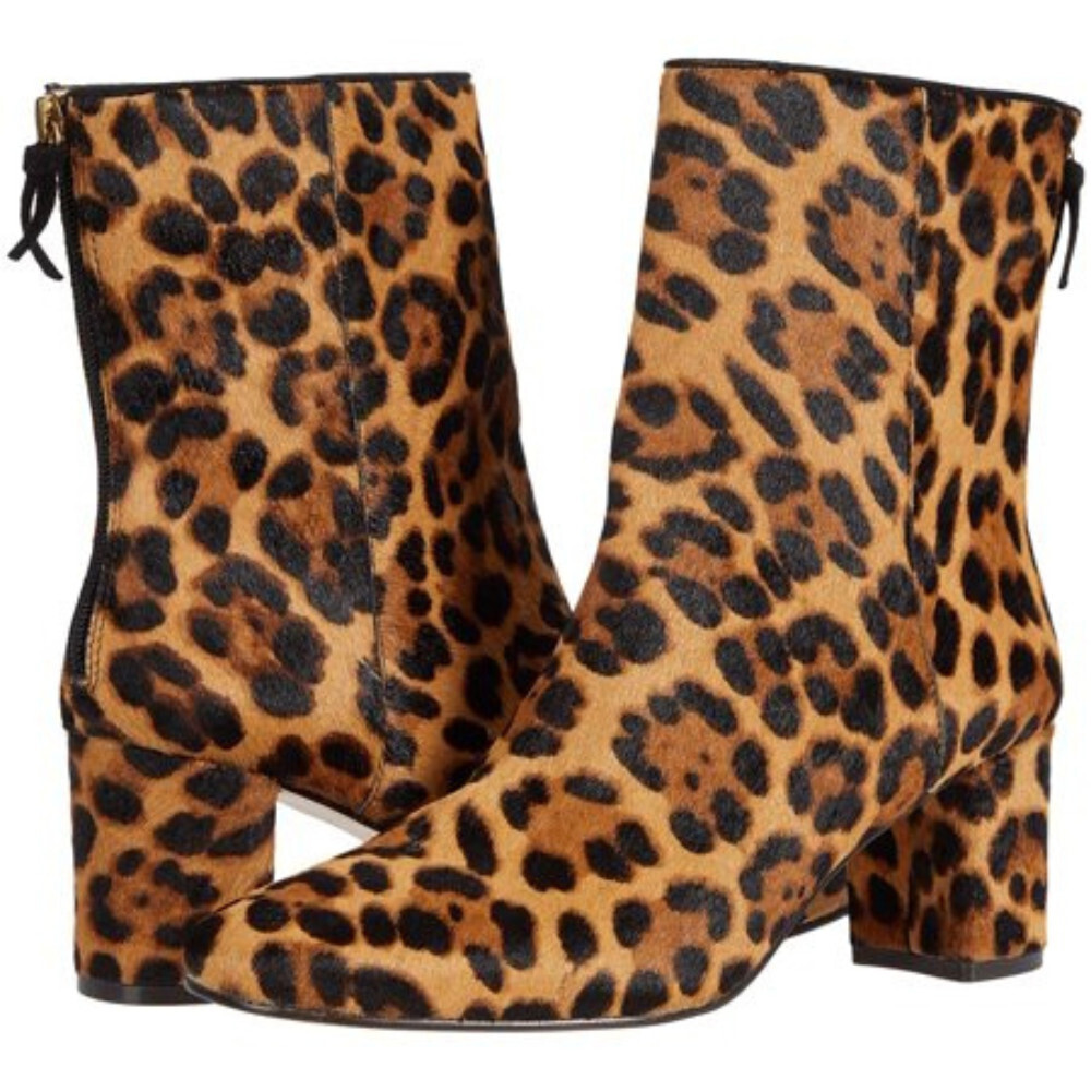 J.Crew Haircalf Minimal McKay Boot Women's US 7.5 Leopard Ankle Bootie JOBB918